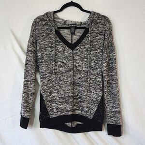 Miss Chievous V-Neck Sweater in Black and Gray